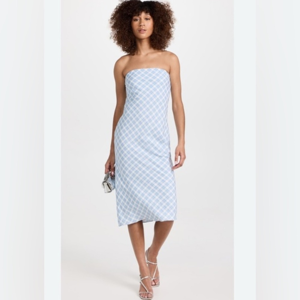 NWT Amanda Uprichard Shiran Dress in Meadow Plaid‎. Size Medium.